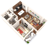 Veranda Highpointe Apartments Crestone 3D Floor Plan